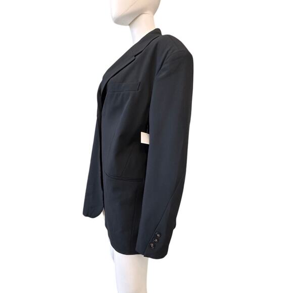 NEW TOPSHOP NORDSTROM Black Tailored Oversized Blazer With Twisted Sleeve Size 6 - Picture 4 of 7